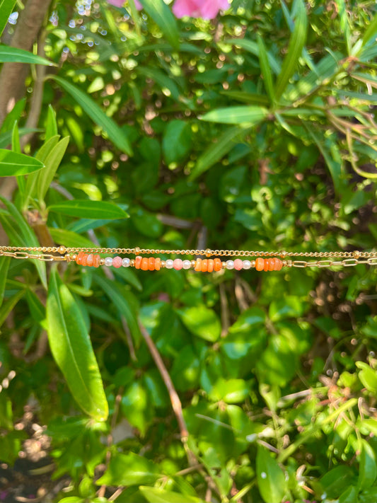 Bracelet Multi-Rangs Orange
