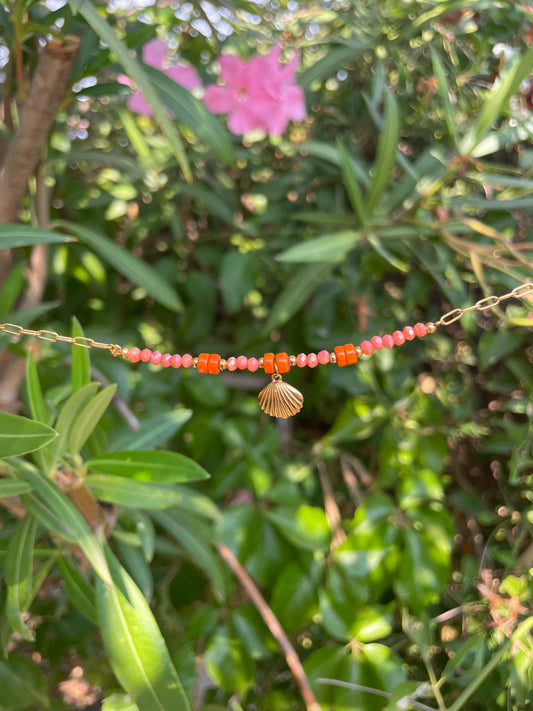 Bracelet Coquillage Orange